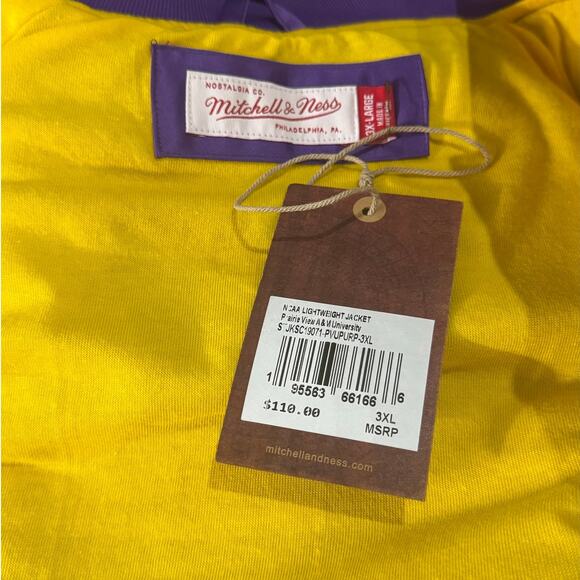 NWT! Mitchell & Ness PVAMU NCAA Lightweight Full Snap Bomber Jacket - Size 3XL - Picture 6 of 6